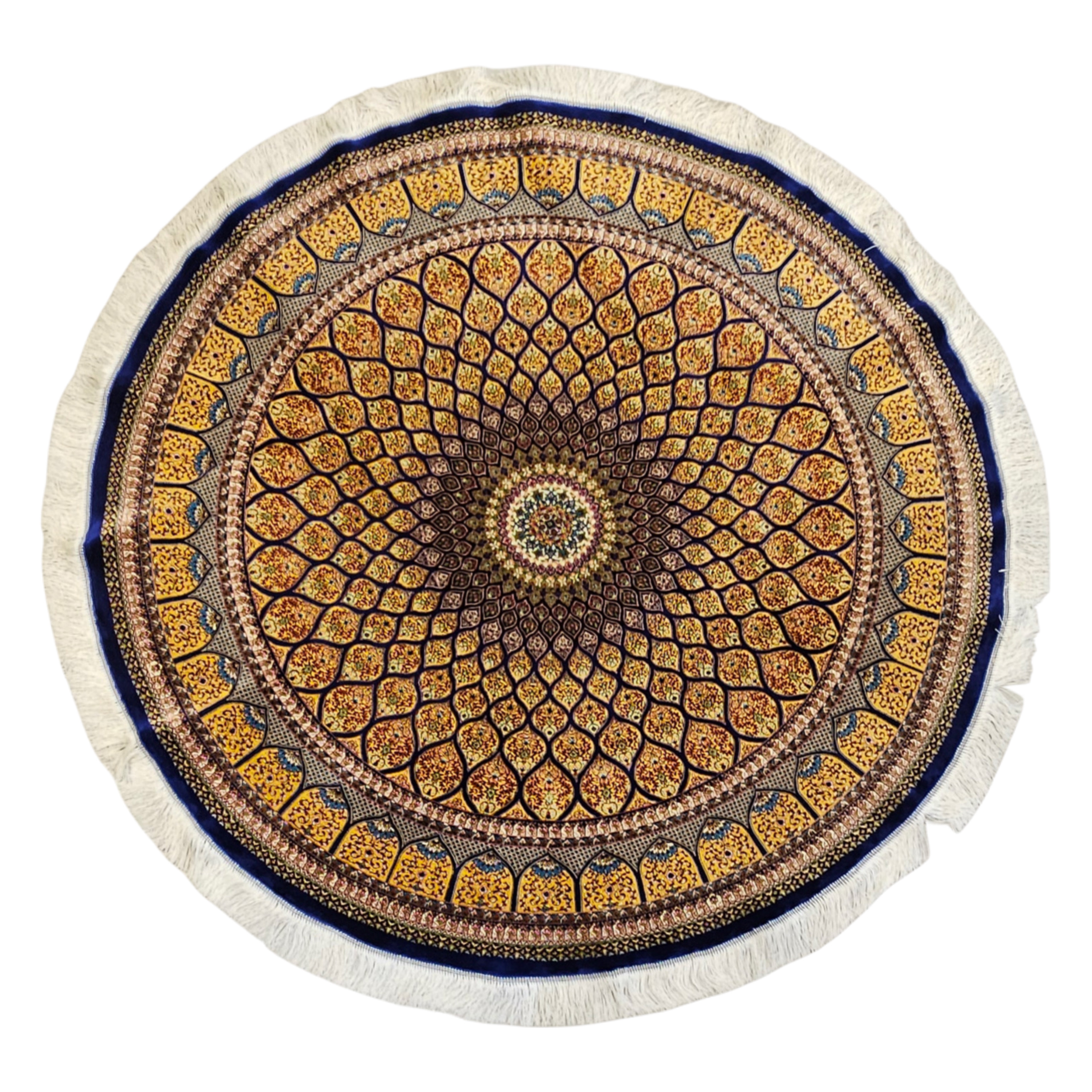 Round Classic Pattern Machine-Made Rug – 150 cm