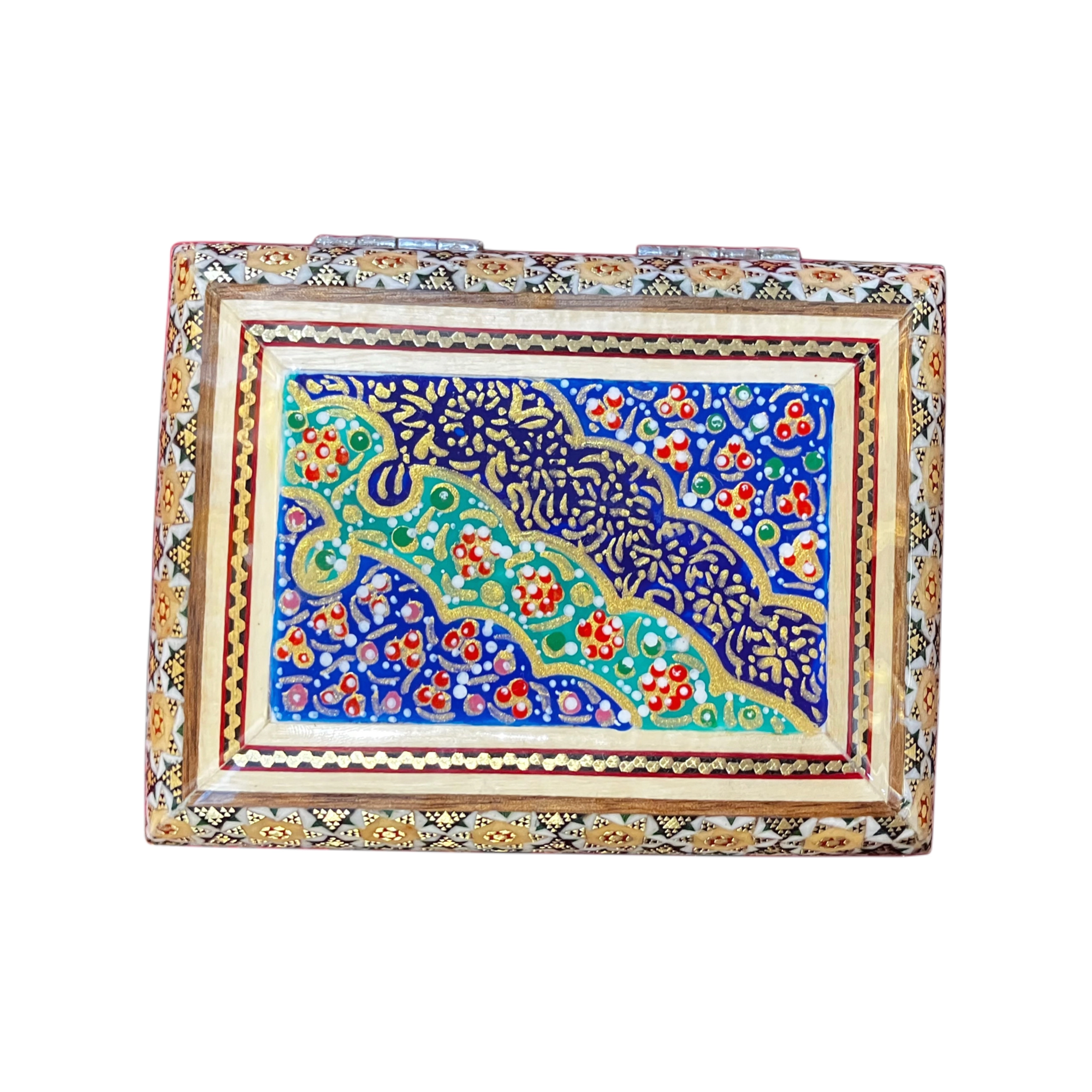 Handmade Khatam Inlay Jewelry Box – 8×11 cm