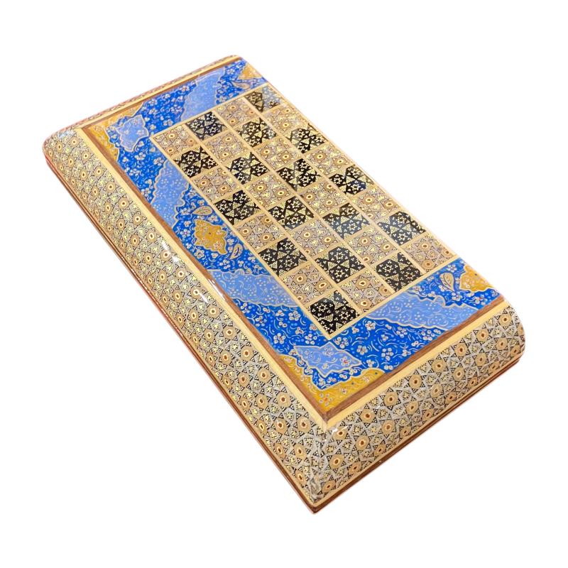Handcrafted Khatam and Miniature Backgammon and Chess Set - 30x30 CM