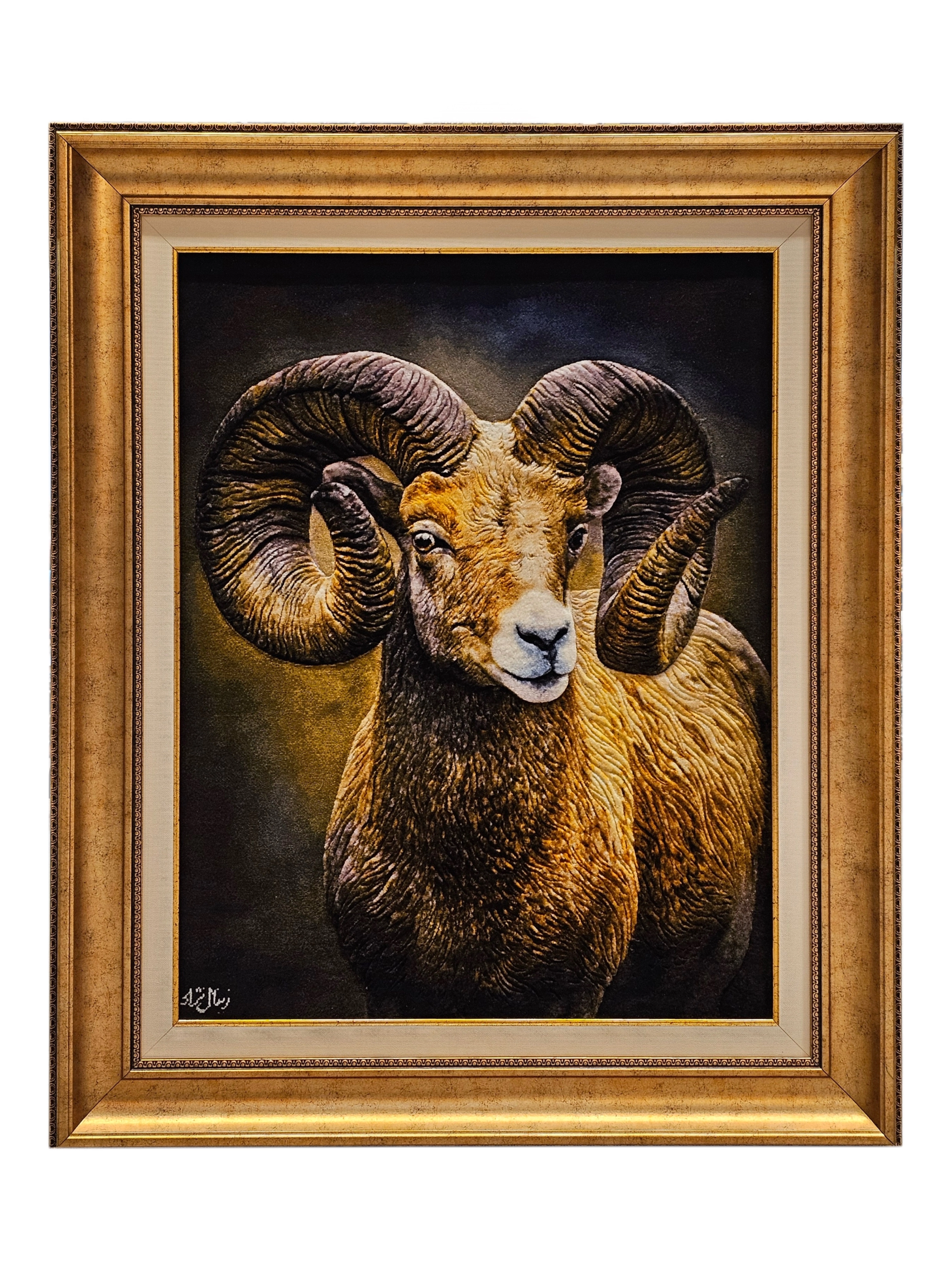 Luxury Handwoven Iranian Wall Carpet – Ram | 64x85 cm | Wool & Silk | Made in Iran