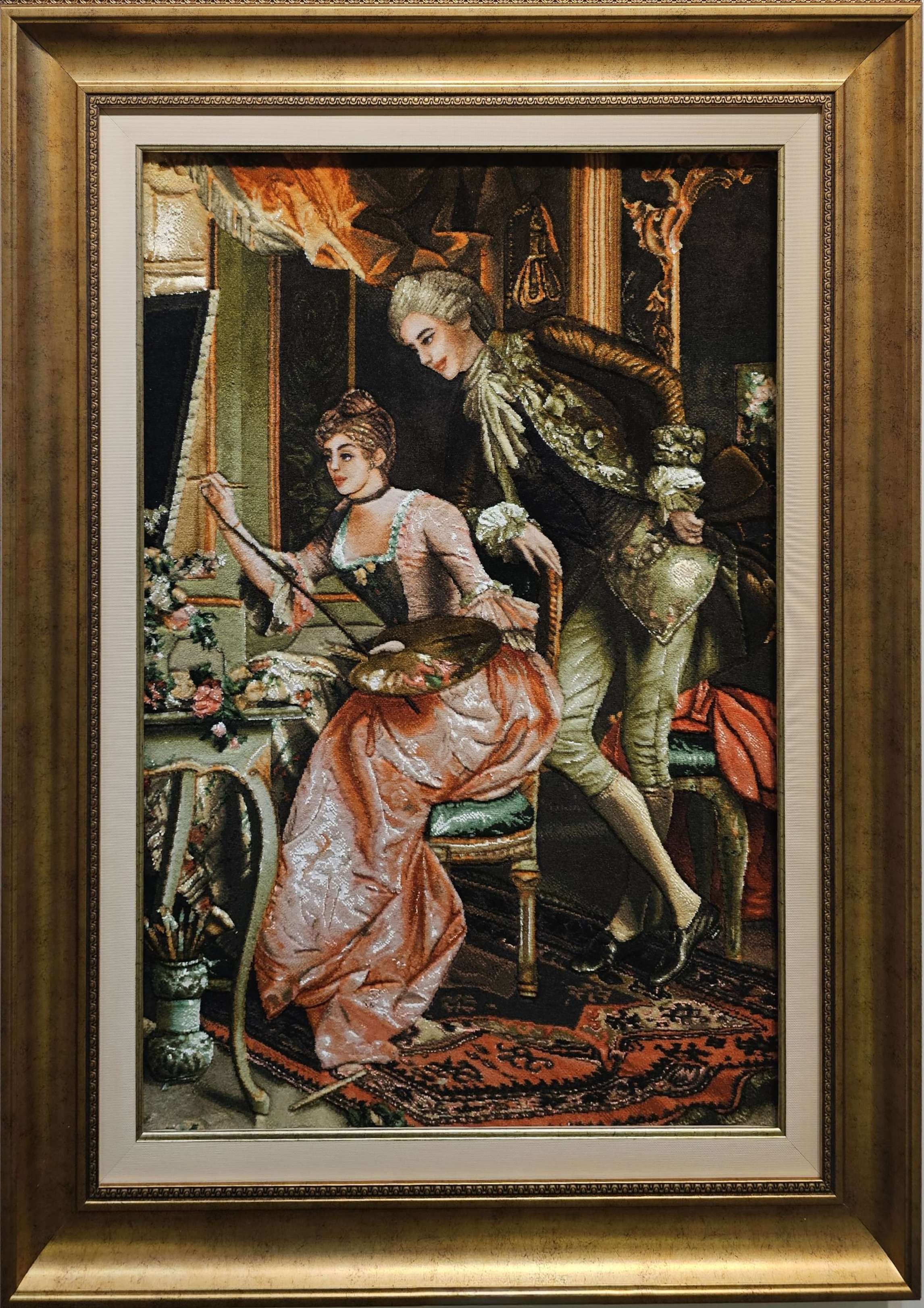 El%20Dokuma%20İran%20Tablo%20Halı%20–%20“Ressam%20Kız”%20(60×85%20cm)