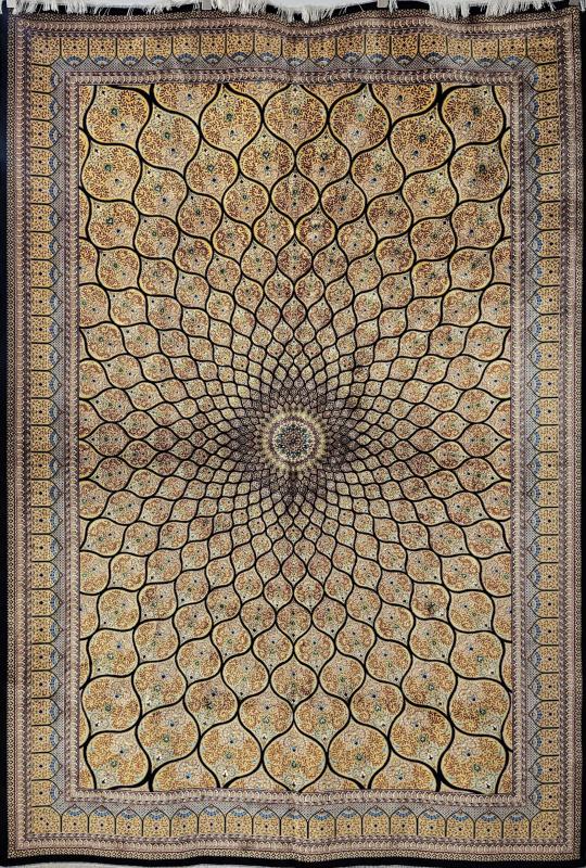 Silk-Look Machine Rug | 200×300 cm – Radial Medallion Design