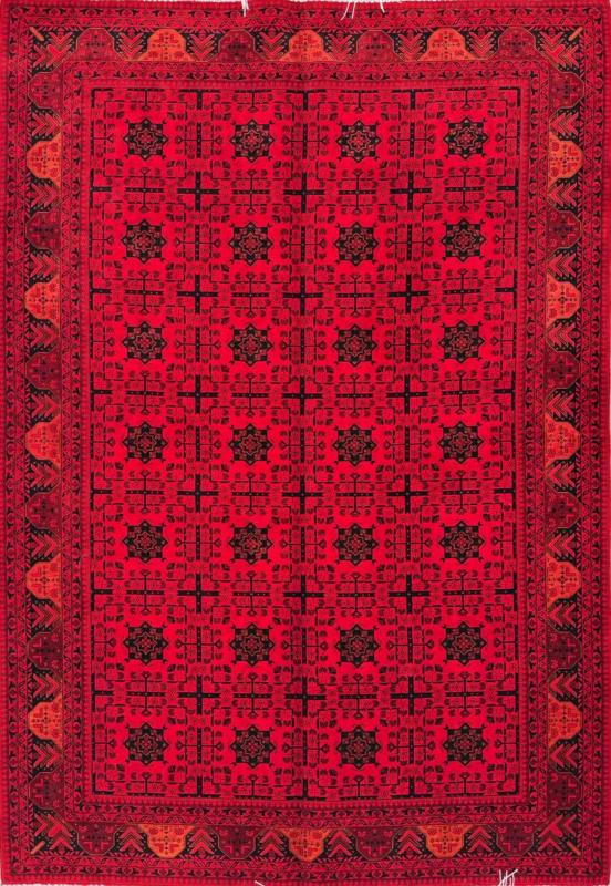 Iranian Machine-Made Silk Carpet – Afghan Design (100×150 cm)