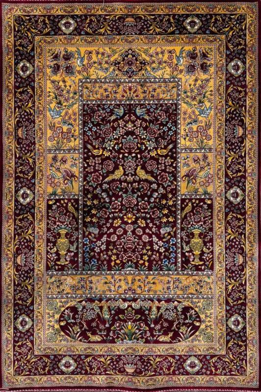 Persian Machine-Made Silk Prayer Rug (80×125 cm)