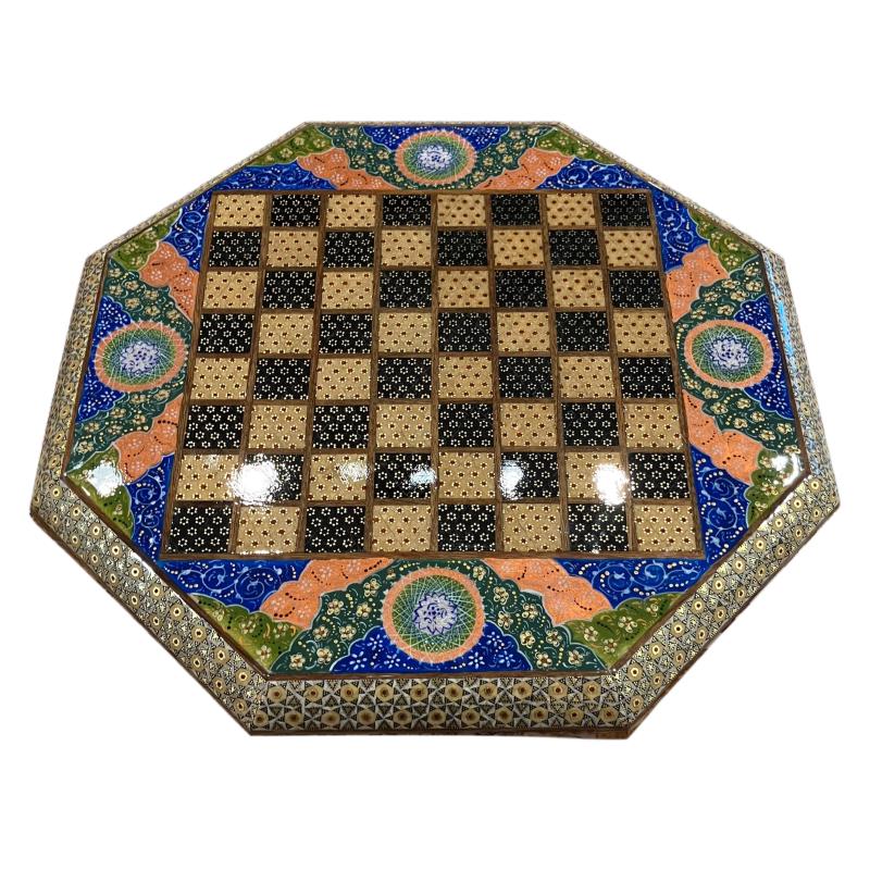 Handcrafted Khatam and Mine Chess Set - Octagone 40x40 CM