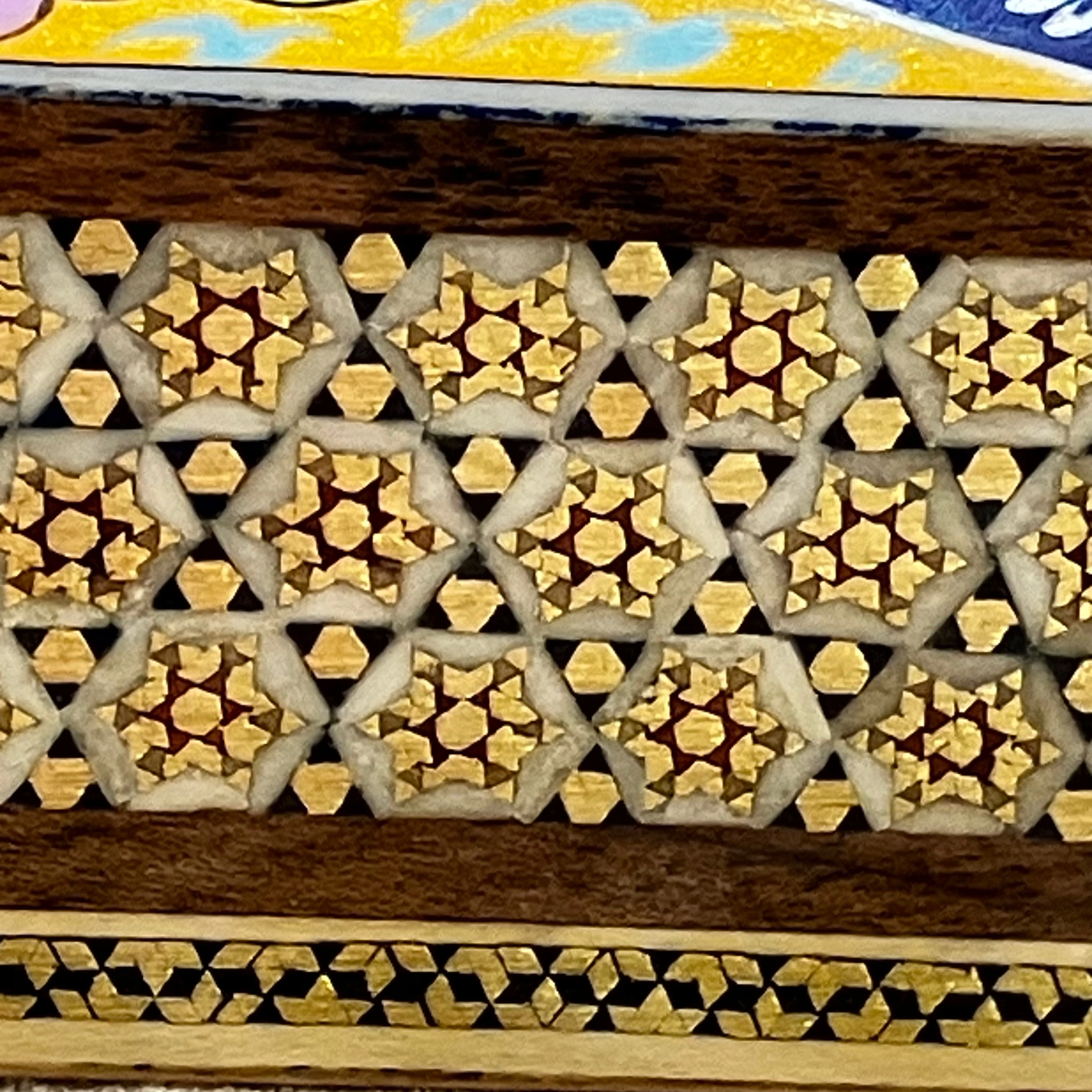 Khatam Fully Embroidered Pencil Case with Drawer 8 x 21 cm
