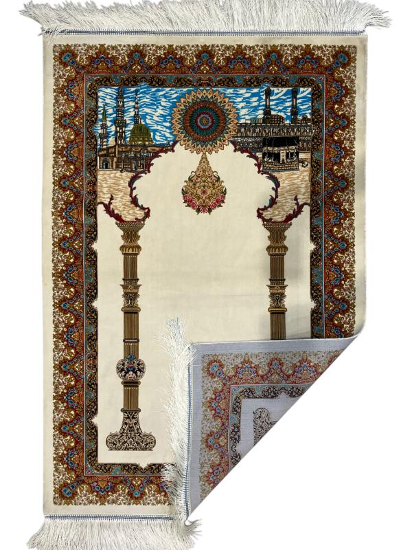 Persian Machine-Made Silk Prayer Rug - 80x120 cm