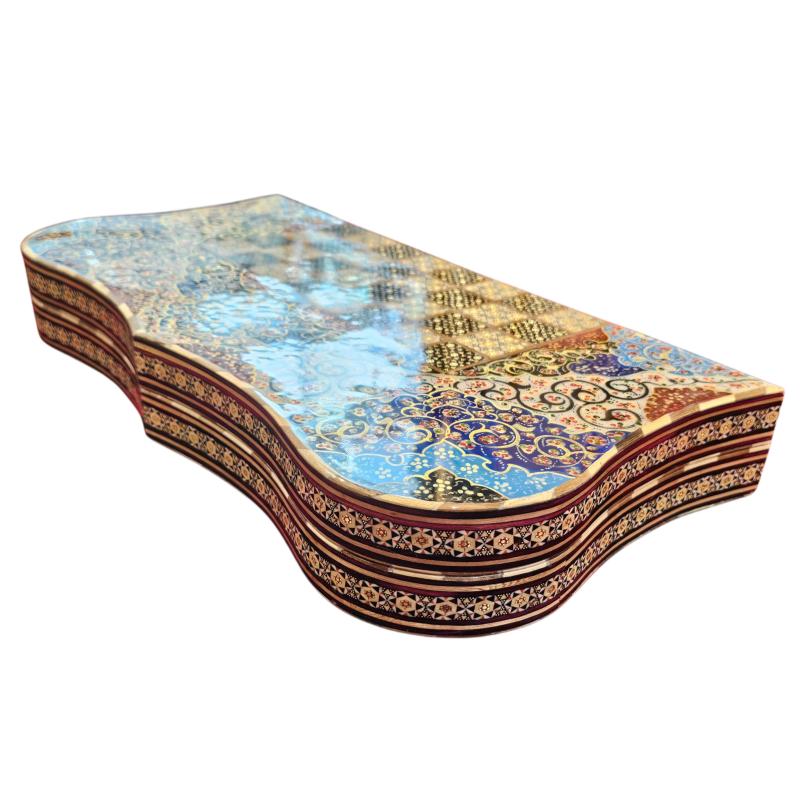 Handcrafted Khatam and Miniature Backgammon and Chess Set - 50x50 CM