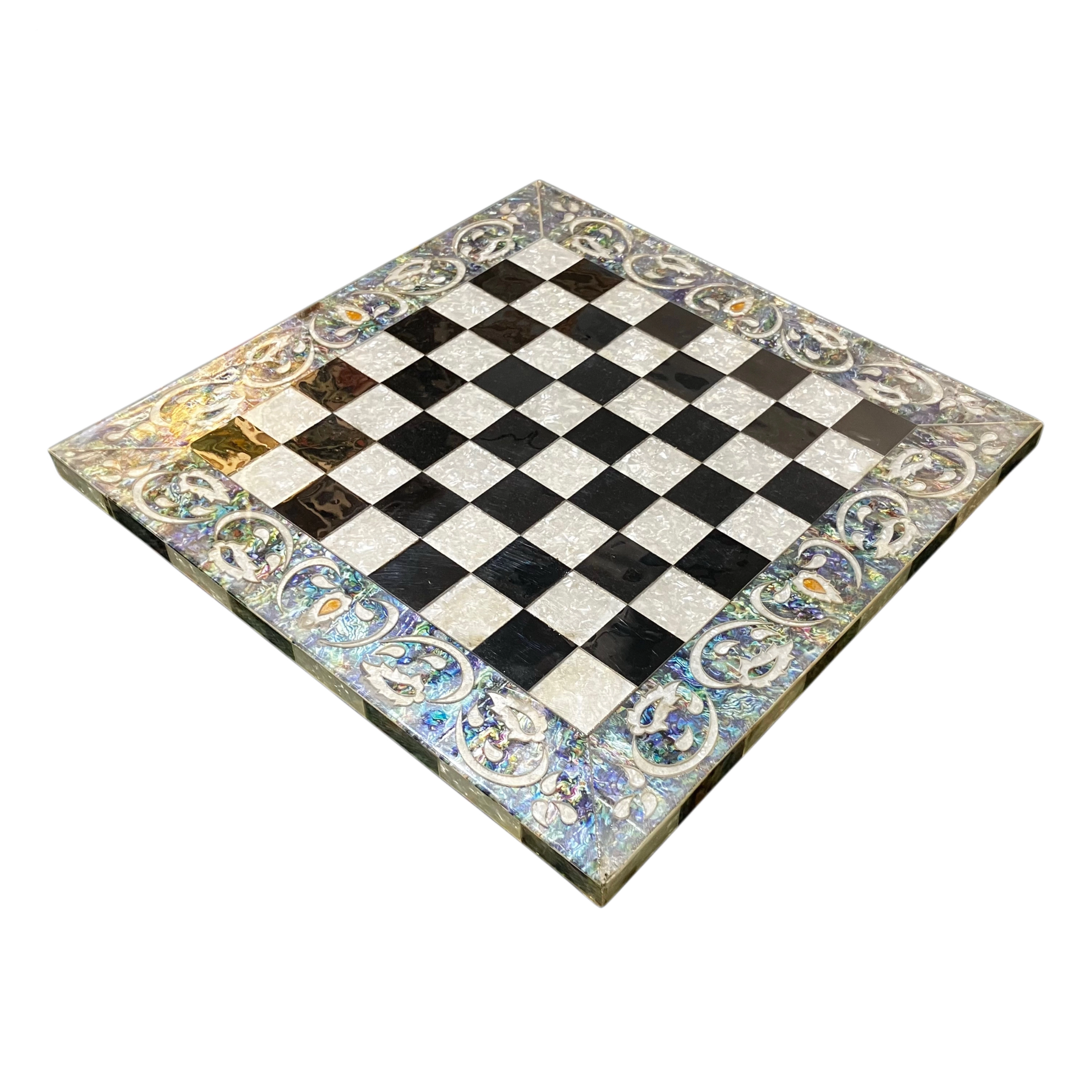 Egyptian Mother-of-Pearl-like Inlaid Chess Board | 40x40 cm