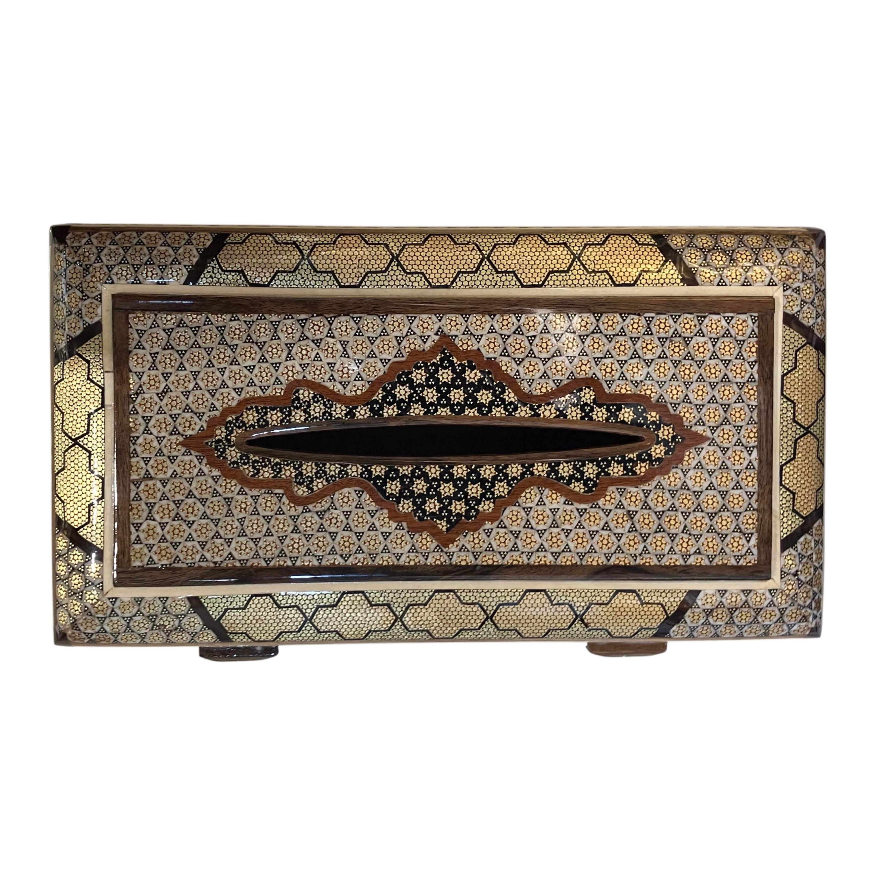 Handmade Khatam Inlay Napkin Box – 15 x 26 cm