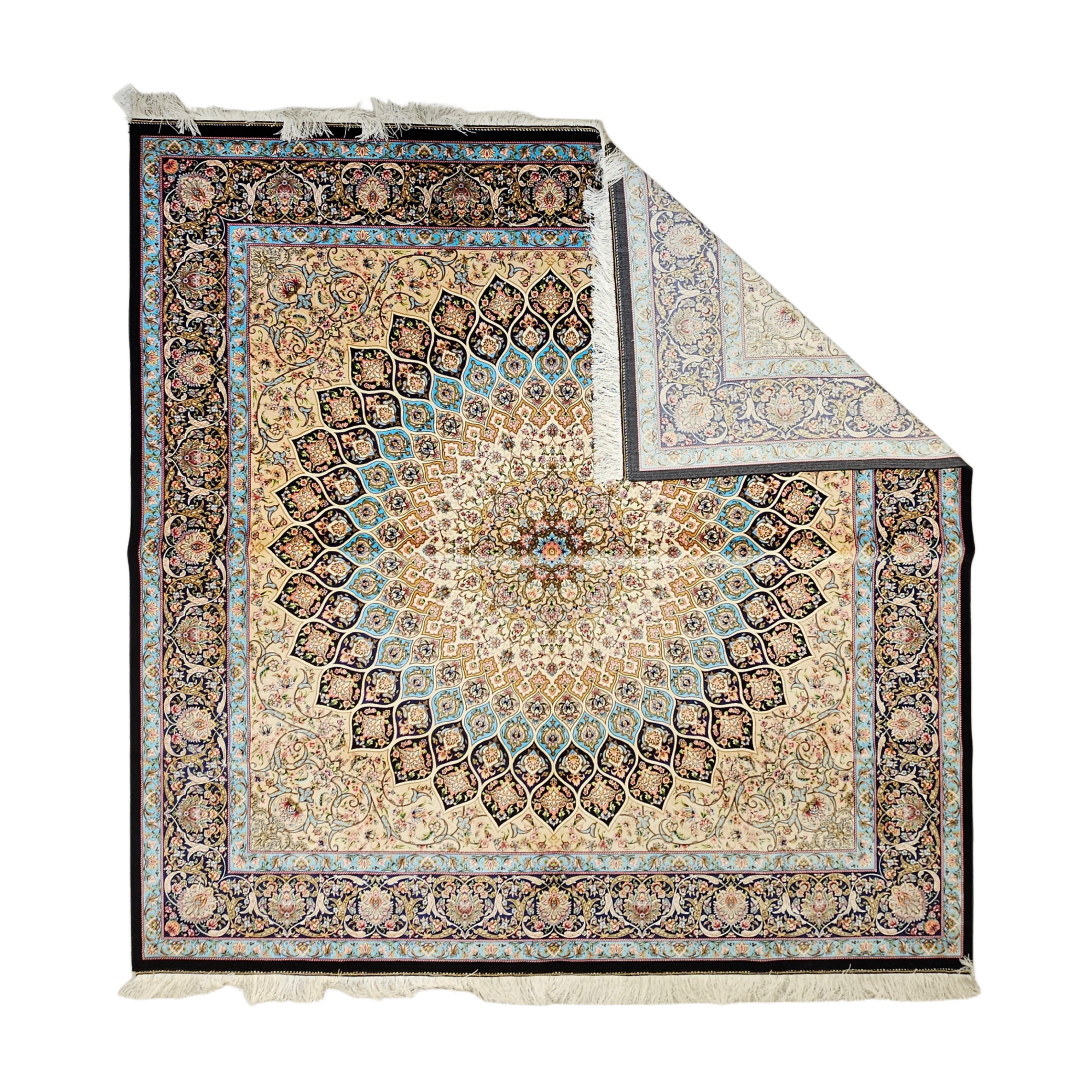 Classical Medallion & Figurative Machine-Made Rug – 200 x 200 cm