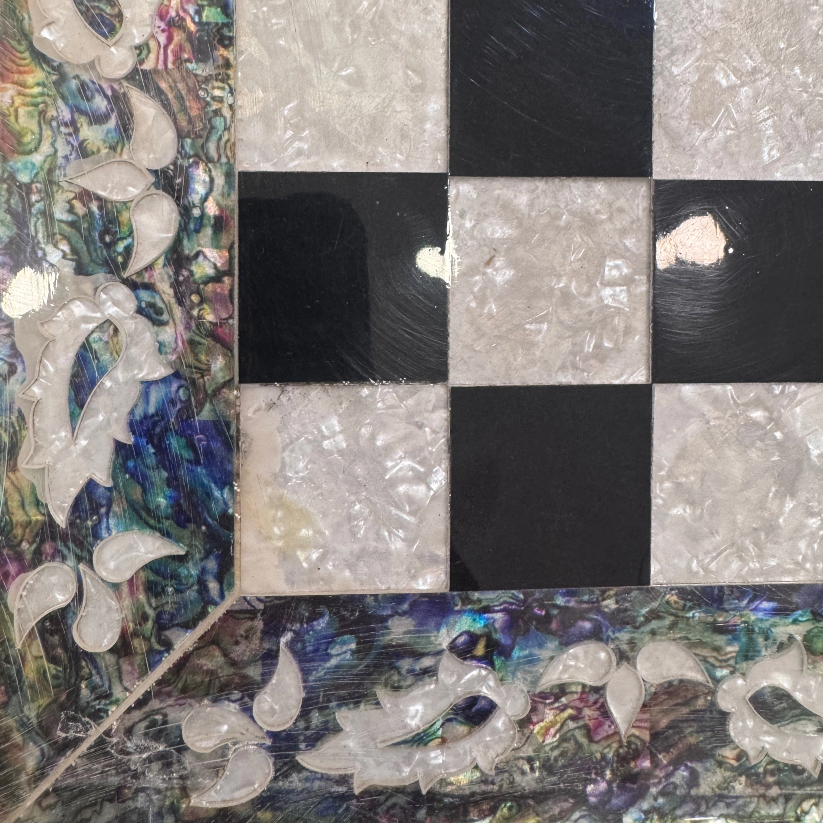 Egyptian Mother-of-Pearl-like Inlaid Chess Board | 35x35 cm
