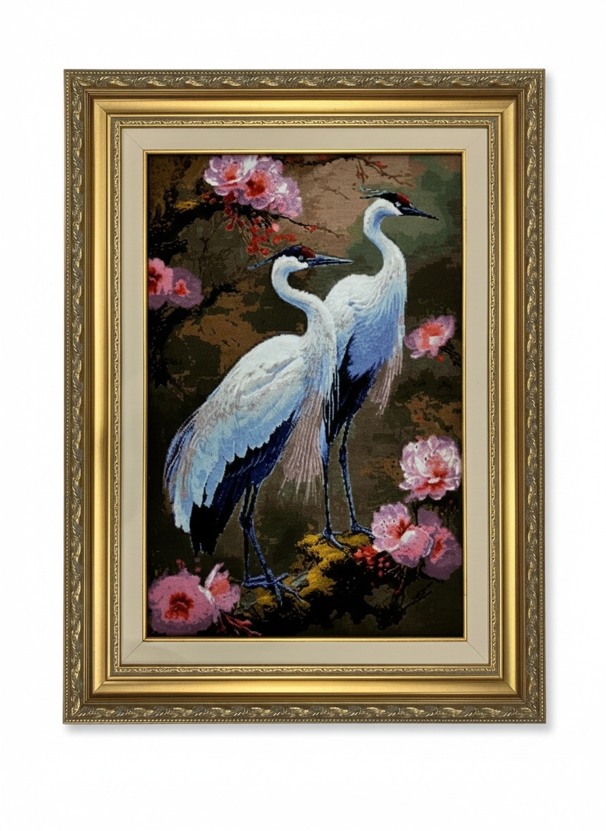 Turna%20Kuşları%20–%20İran%20El%20Dokuma%20Tablo%20Halı%20|%2049×72%20cm