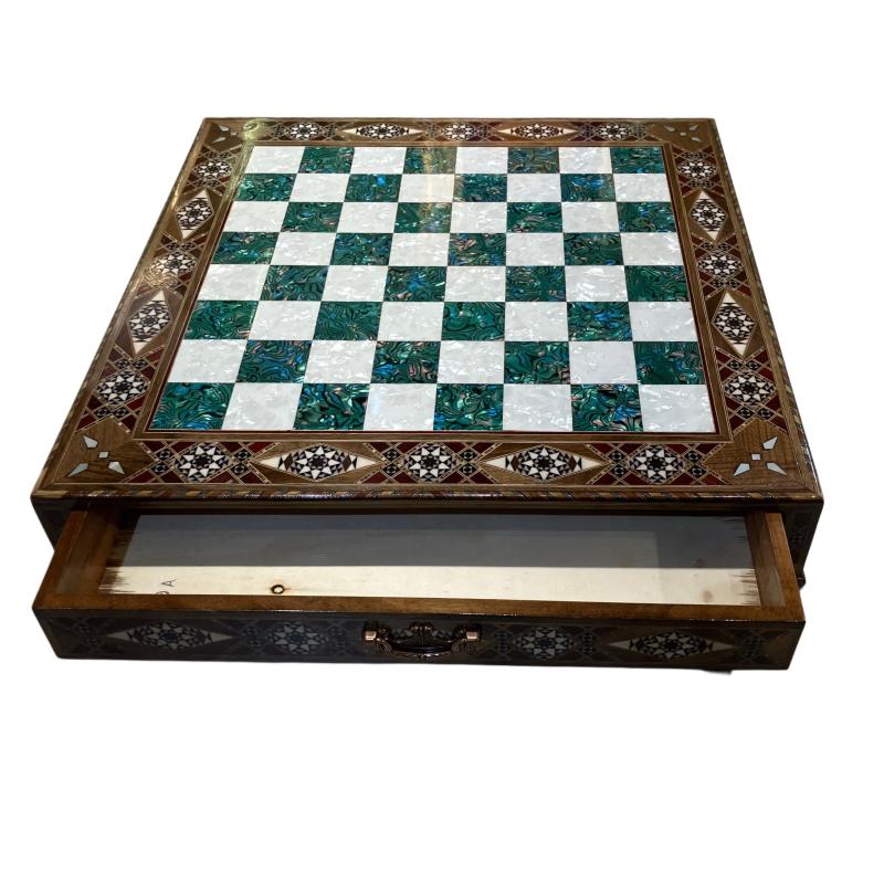 Mother-of-Pearl Drawer Chess Set – 50x50 cm