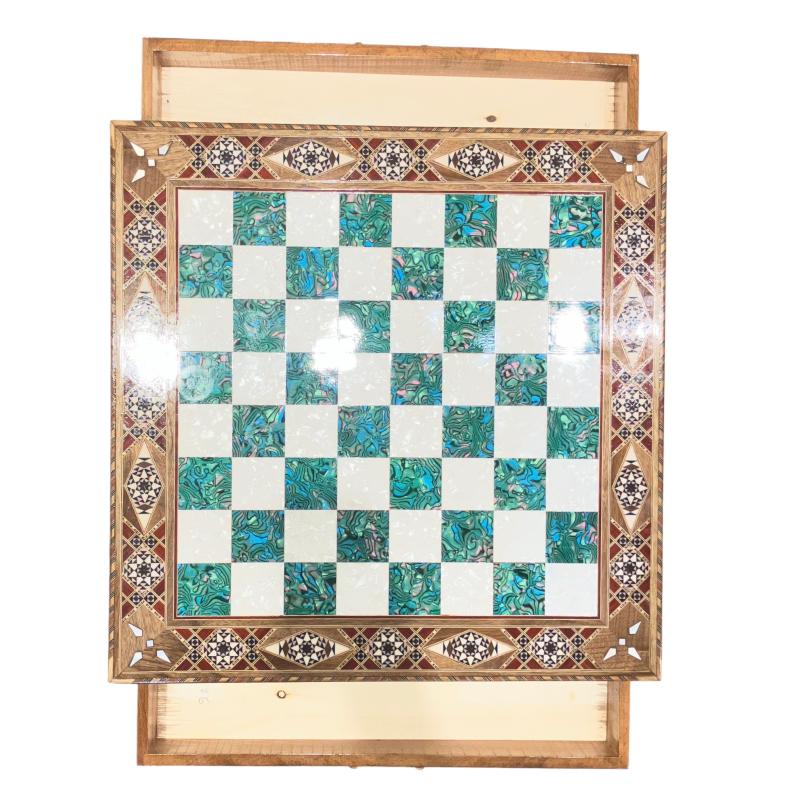 Mother-of-Pearl Drawer Chess Set – 50x50 cm