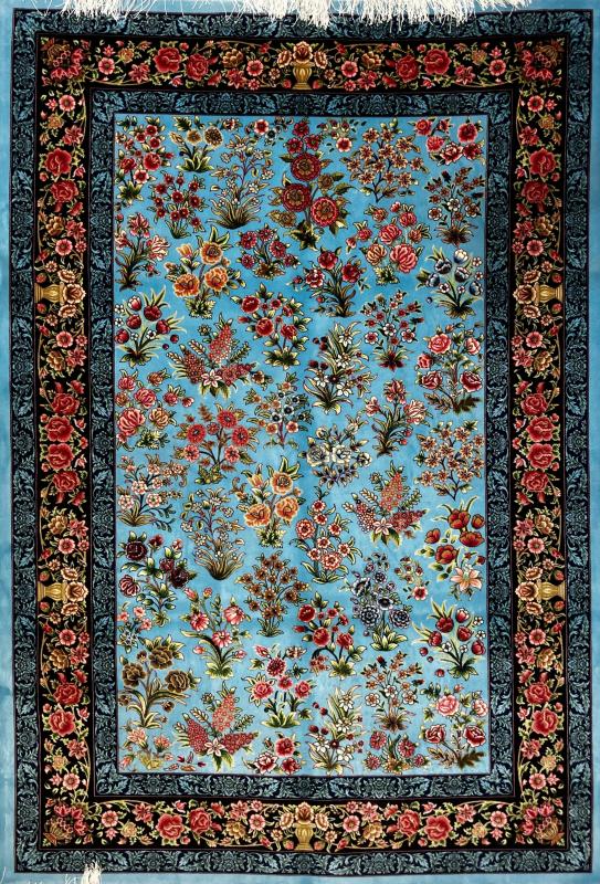Persian Machine-Made Silk Carpet (100×150 cm)
