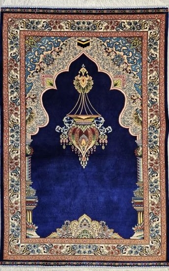 Silk-Look Machine Prayer Rug | 80×120 cm – Classic Mihrab Design