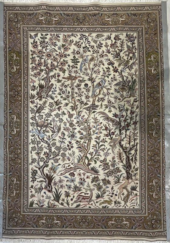 Iranian Handwoven Tabriz Tree of Life Carpet - 135 x 195 cm