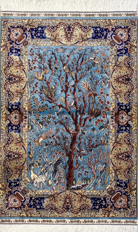 Persian Machine-Made Silk Prayer Rug - 80x120 cm