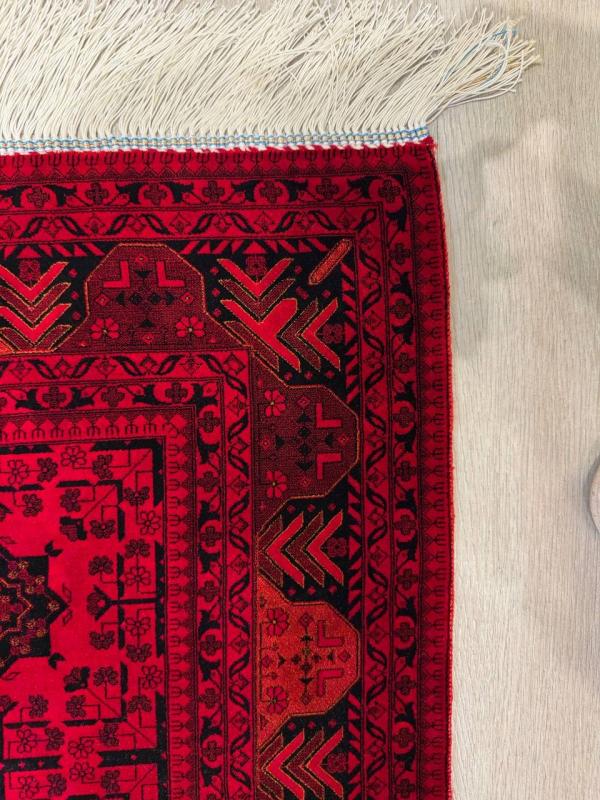 Iranian Machine-Made Silk Carpet – Afghan Design (100×150 cm)