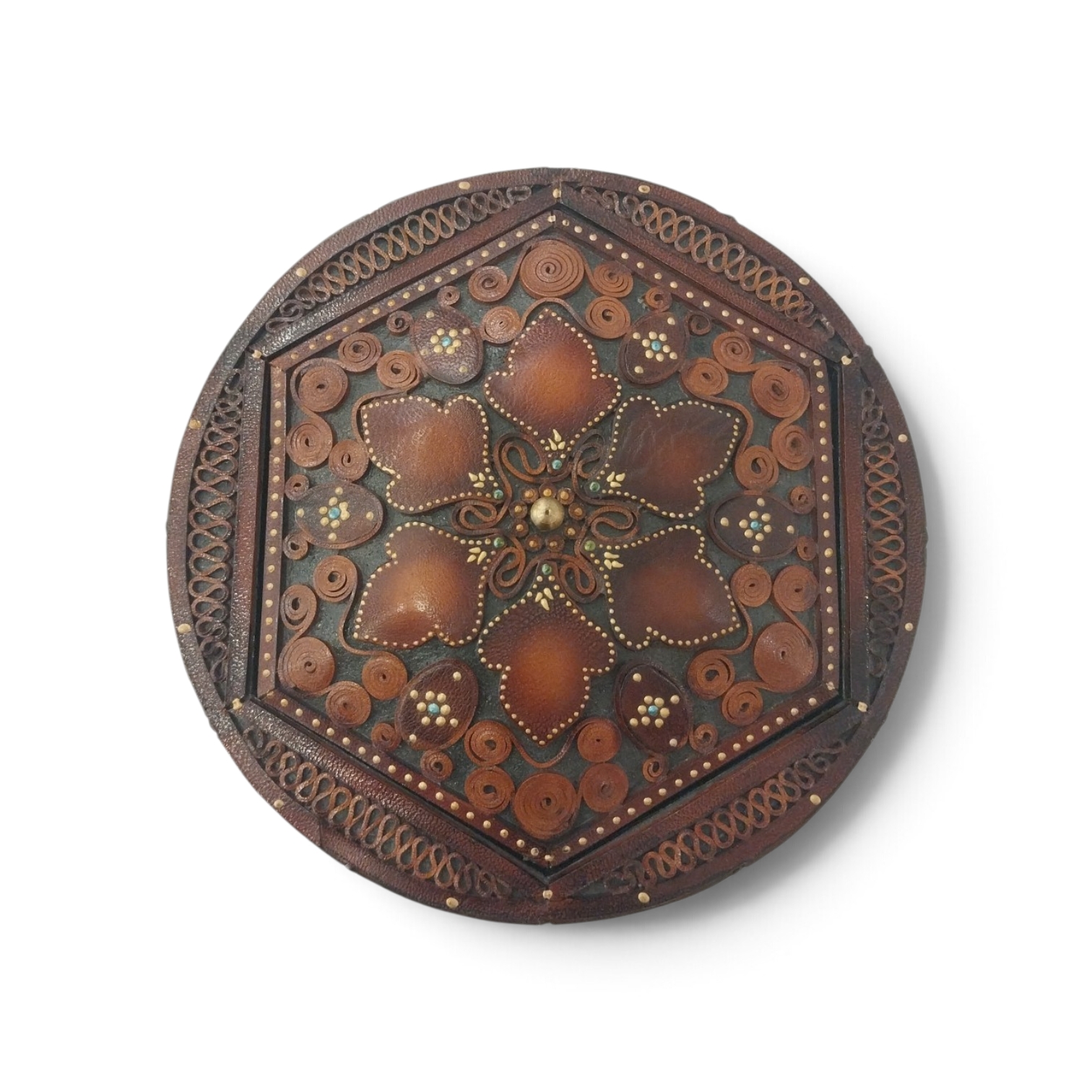 Iranian Handmade Leather Candy Bowl (Diameter:20 cm)