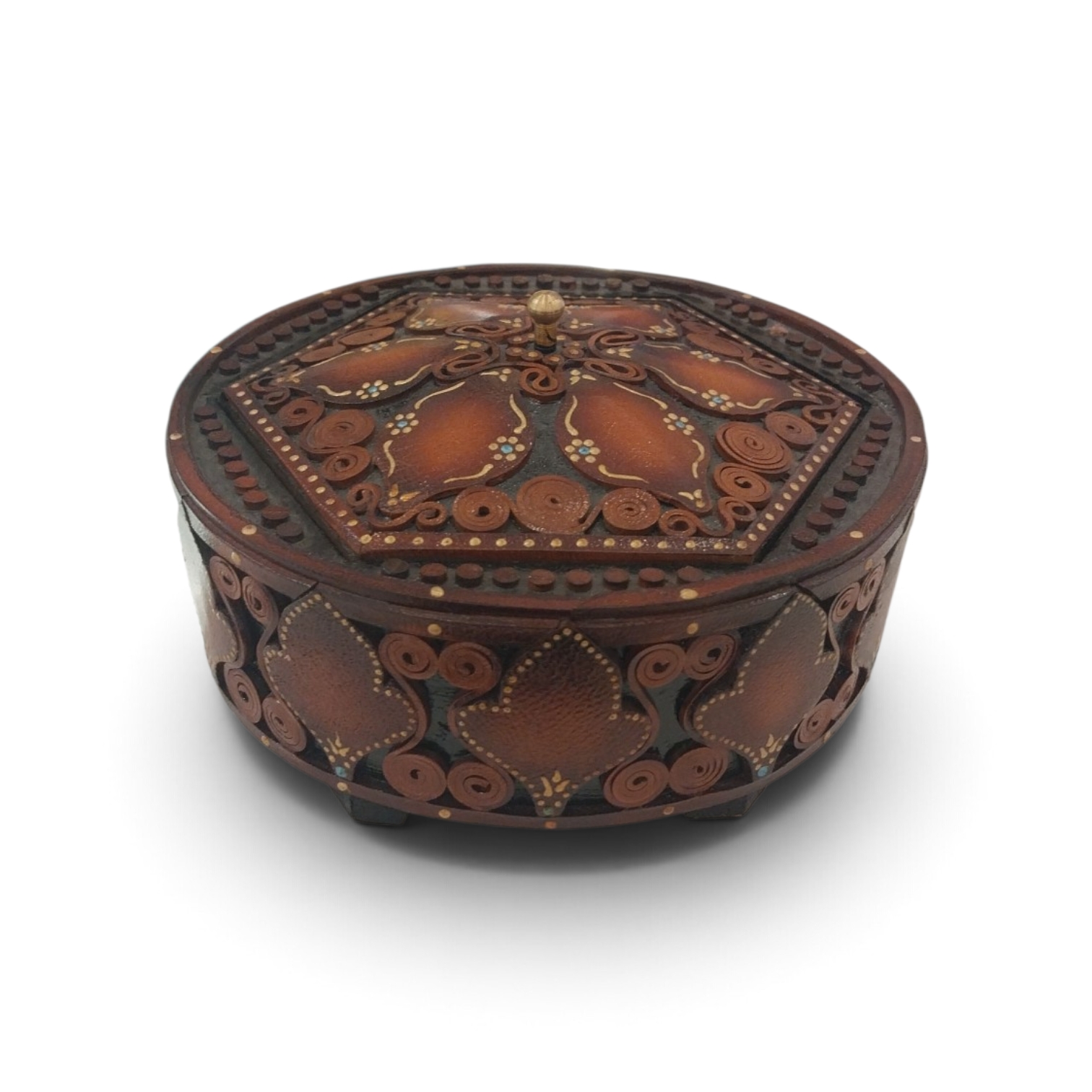 Iranian Handmade Leather Candy Bowl (Diameter:15 cm)