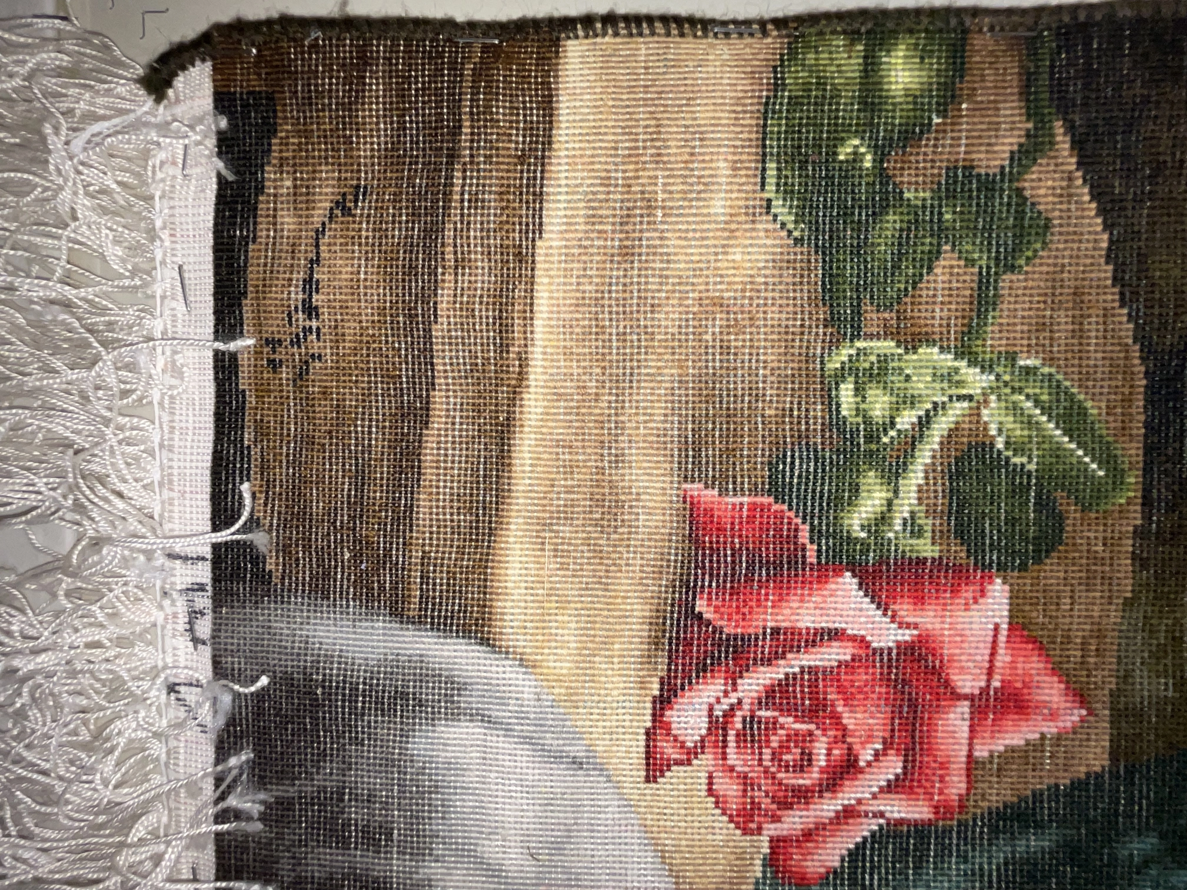 Luxury Handwoven Iranian Wall Carpet – Rose Flower | 50x73 cm | Wool & Silk | Made in Iran