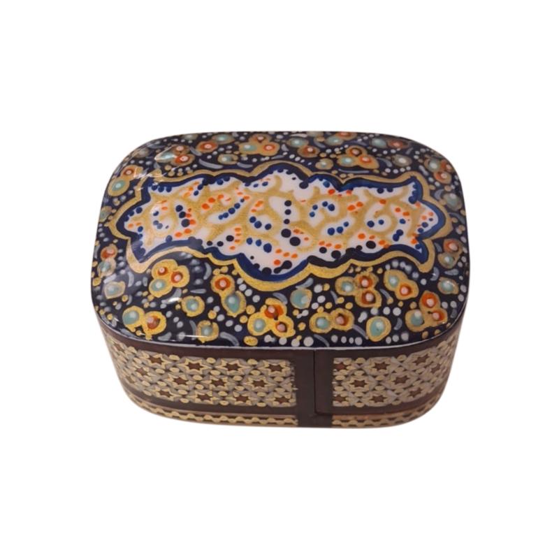 Iranian Handcrafted Khatam Art Jewelry Box Size  : ( 6 x 8) cm 