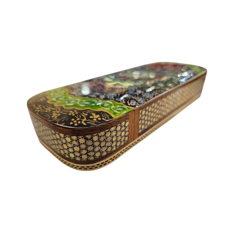 Khatam Fully Embroidered Pencil Case with Drawer 8 x 21 cm