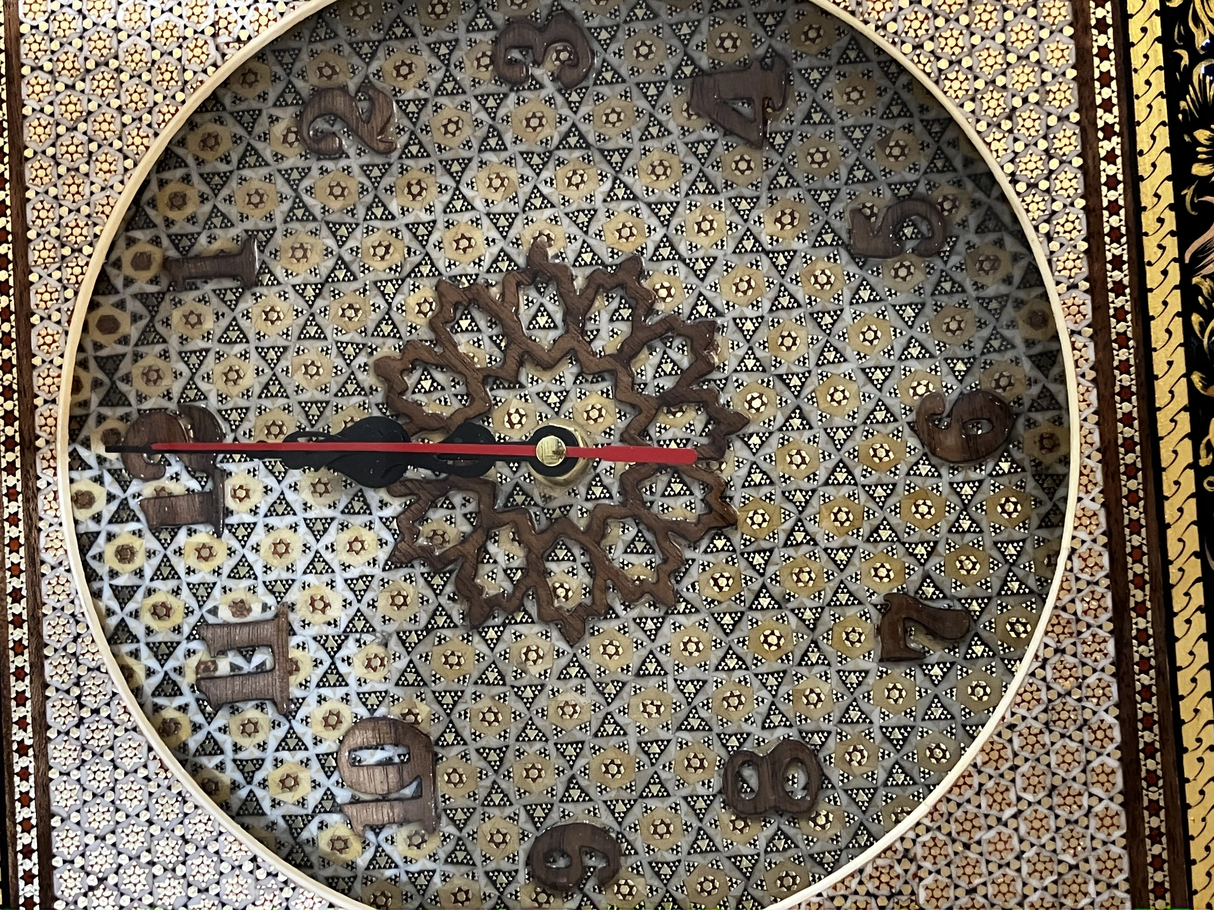 Iranian Hatam Work Clock Size : (35 x 35) cm