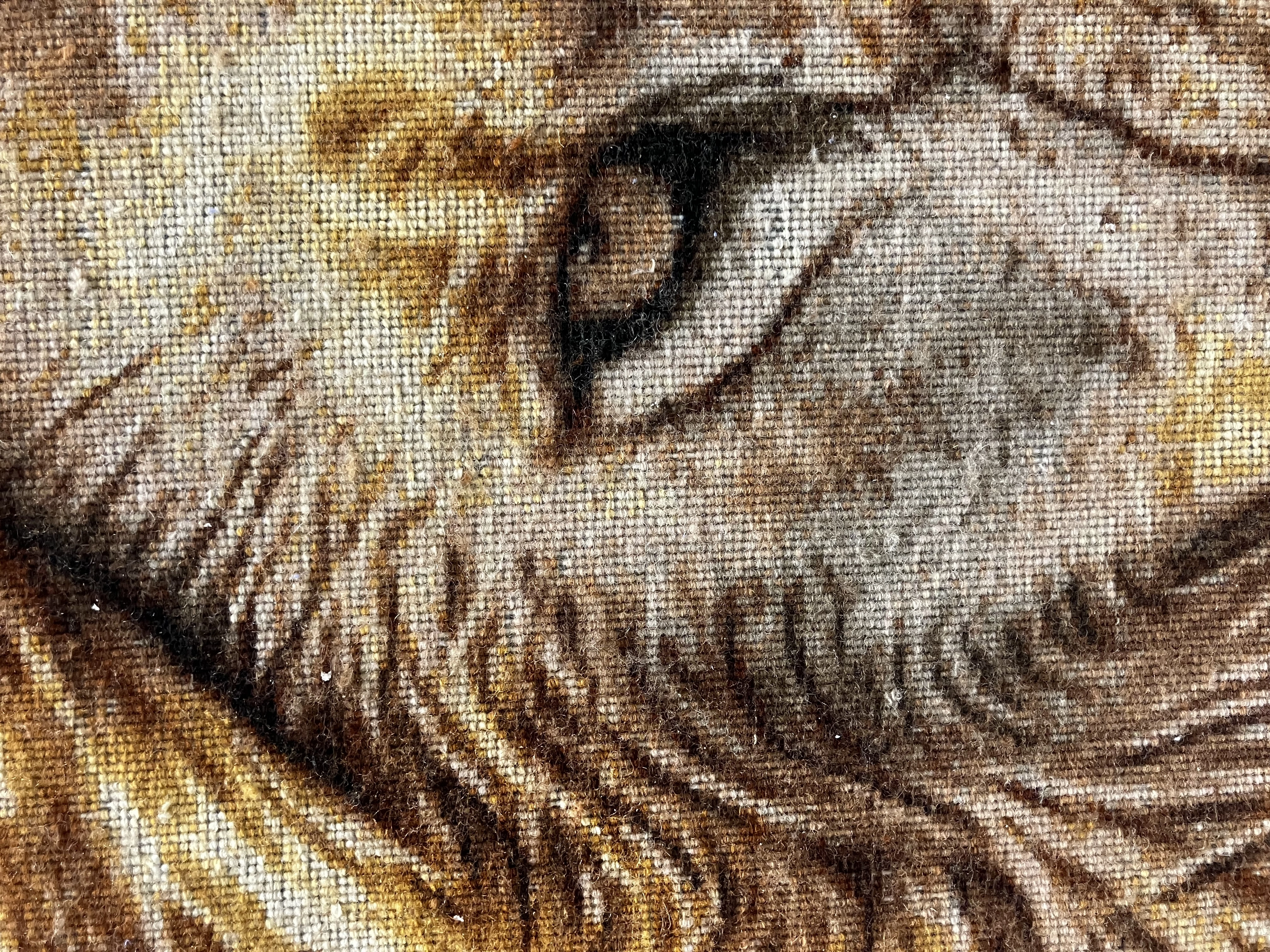 Luxury Handwoven Iranian Wall Carpet – Victory Lion | 75x132 cm | Wool & Silk | Made in Iran
