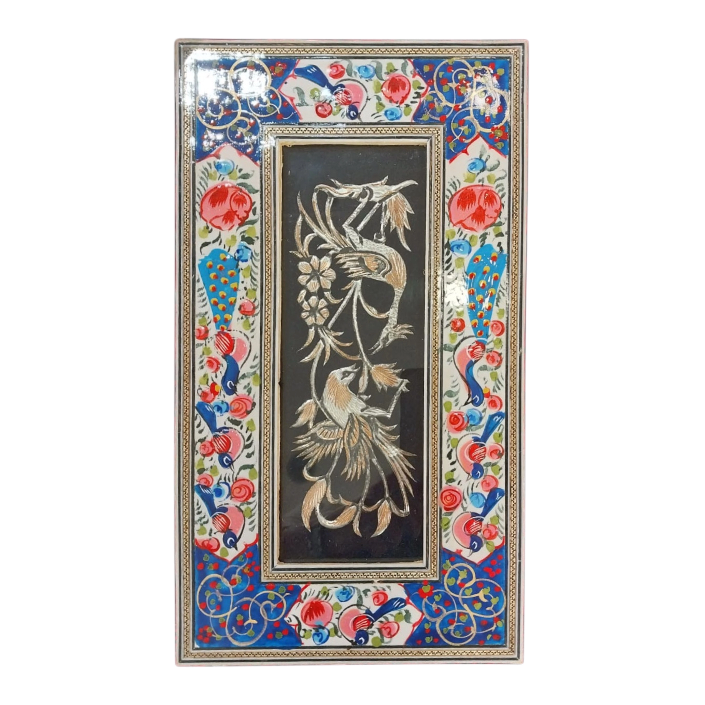 Handcrafted Mina, Khatam & Metal Inlay Wall Panel – 20x35 cm