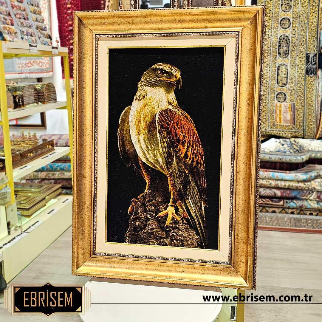 İran%20El%20Dokuması%20Tablo%20Halı%20(şahin)%20Ebat:%20(43 x%2077)%20cm
