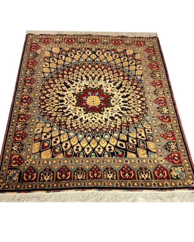 Hand Woven Peacock Pattern Afghan Carpet Size: ( 195 x 158 cm)