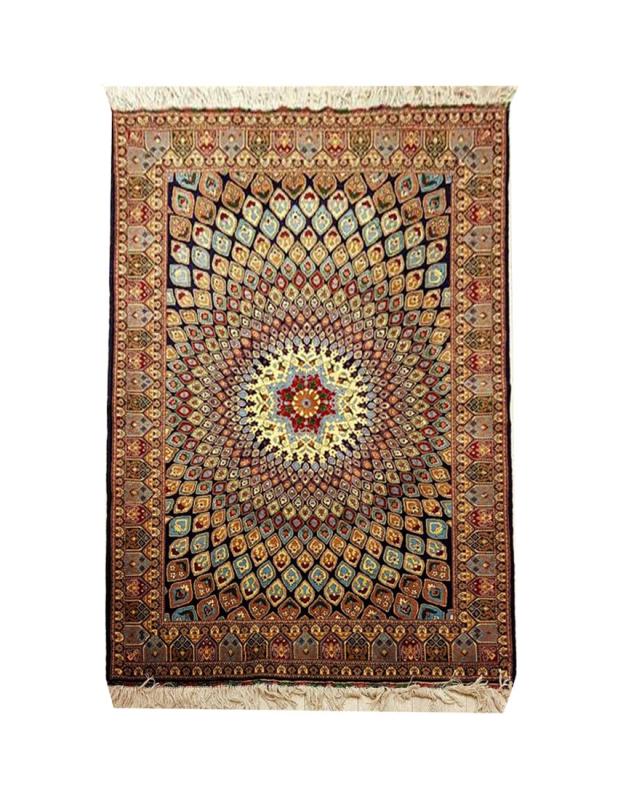 Hand Woven Peacock Pattern Afghan Carpet Size: ( 198 x 146 cm)