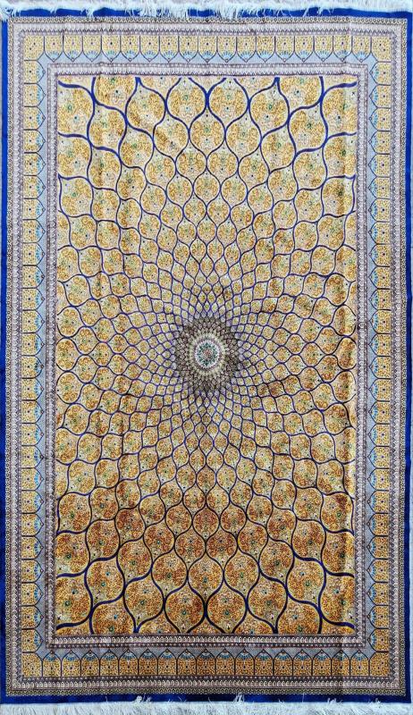 350x250 cm Silk Machine-Made Rug | Classic Persian Design
