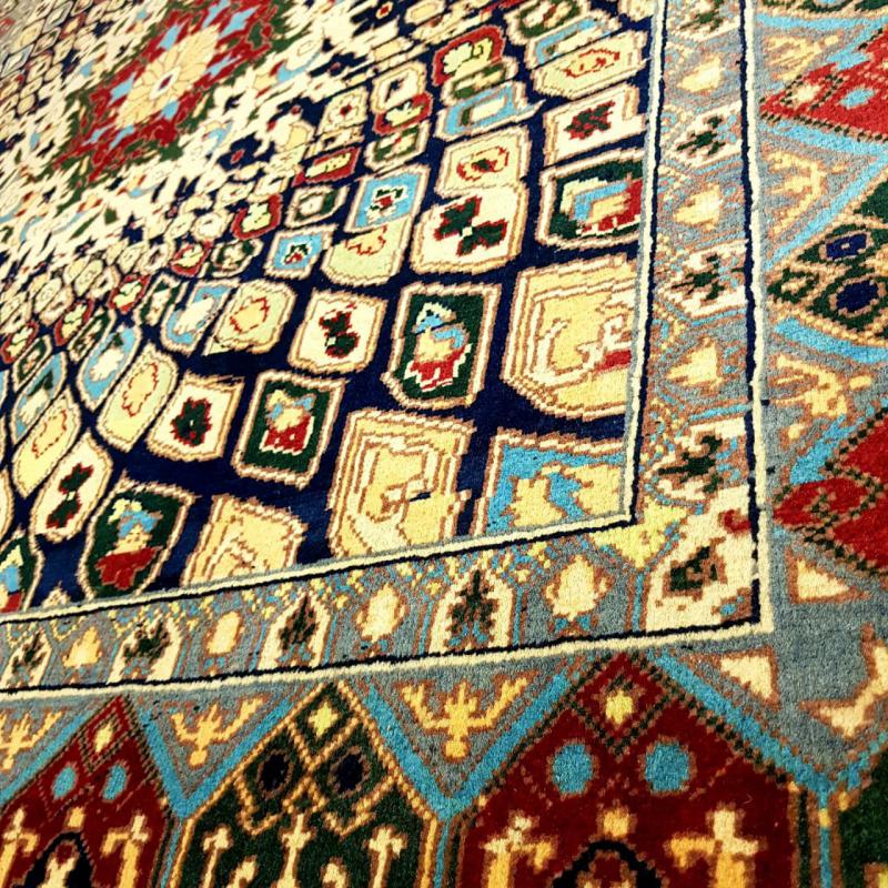 Hand Woven Peacock Pattern Afghan Carpet Size: ( 195 x 158 cm)