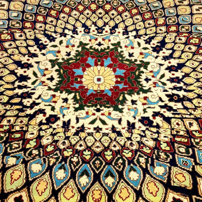 Hand Woven Peacock Pattern Afghan Carpet Size: ( 195 x 158 cm)