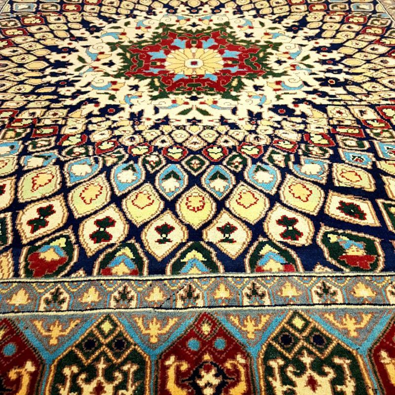 Hand Woven Peacock Pattern Afghan Carpet Size: ( 195 x 158 cm)