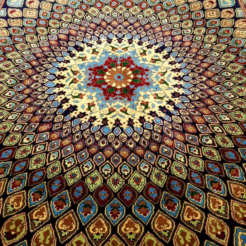 Hand Woven Peacock Pattern Afghan Carpet Size: ( 198 x 146 cm)