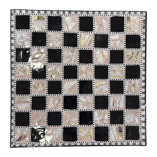 Egyptian Mother-of-Pearl Chess Board | Handmade 35x35 cm
