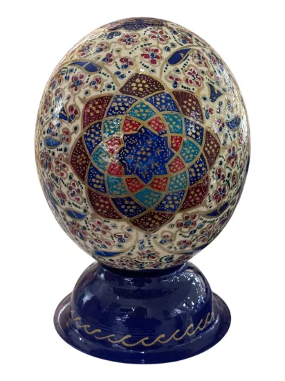 Handcrafted Enameled Decorative Ostrich Egg | Ebrisem