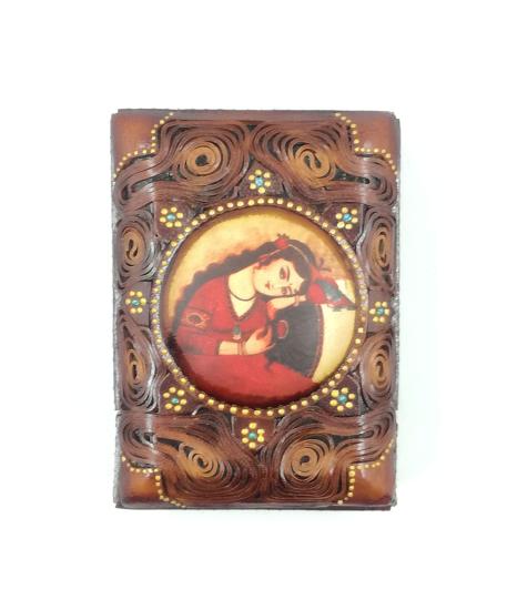 Iranian Handmade Leather Card Box (13.5cm x 9.5 cm)