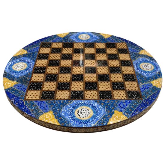 EBRISEM | 40 cm Daire El Yapımı İran Hatem Satranç