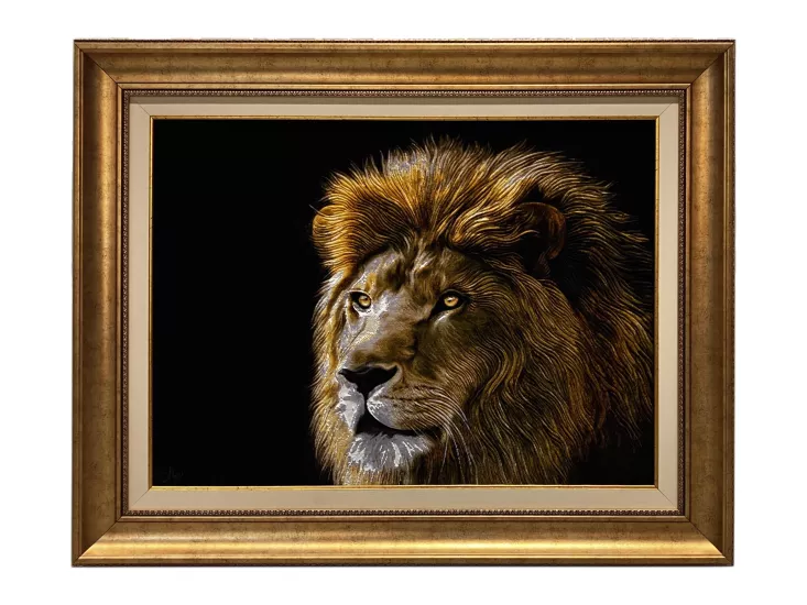 EBRISEM | Aslan Bakışı El Dokuma İran Tablo Halısı 62x86 cm