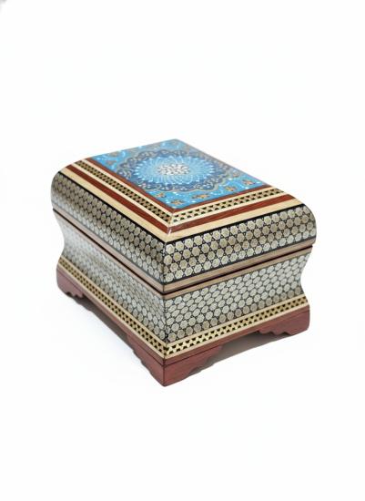 Hatem El Sanatı Mücevher Kutusu 8×11 cm | Mavi Minyatür Kapak Deseni