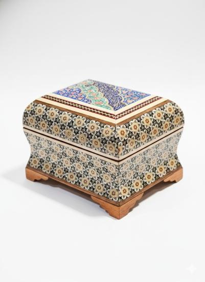 EBRISEM Gallery | El Yapımı Hatam İşlemeli Mücevher Kutusu | 8×11 cm