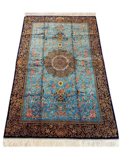 Saf İpek Makina Halı Ebat: (225 x 150 cm)