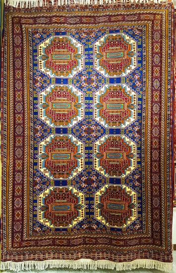Hand Woven Blue Khorasan Rug  Size: ( 212 x 304 cm)