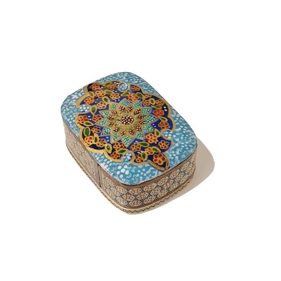 Iranian Handcrafted Khatam Art Jewelry Box Size  : ( 6 x 8) cm 